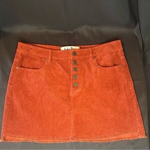 Indigo Rein Corduroy Skirt in Burnt Orange